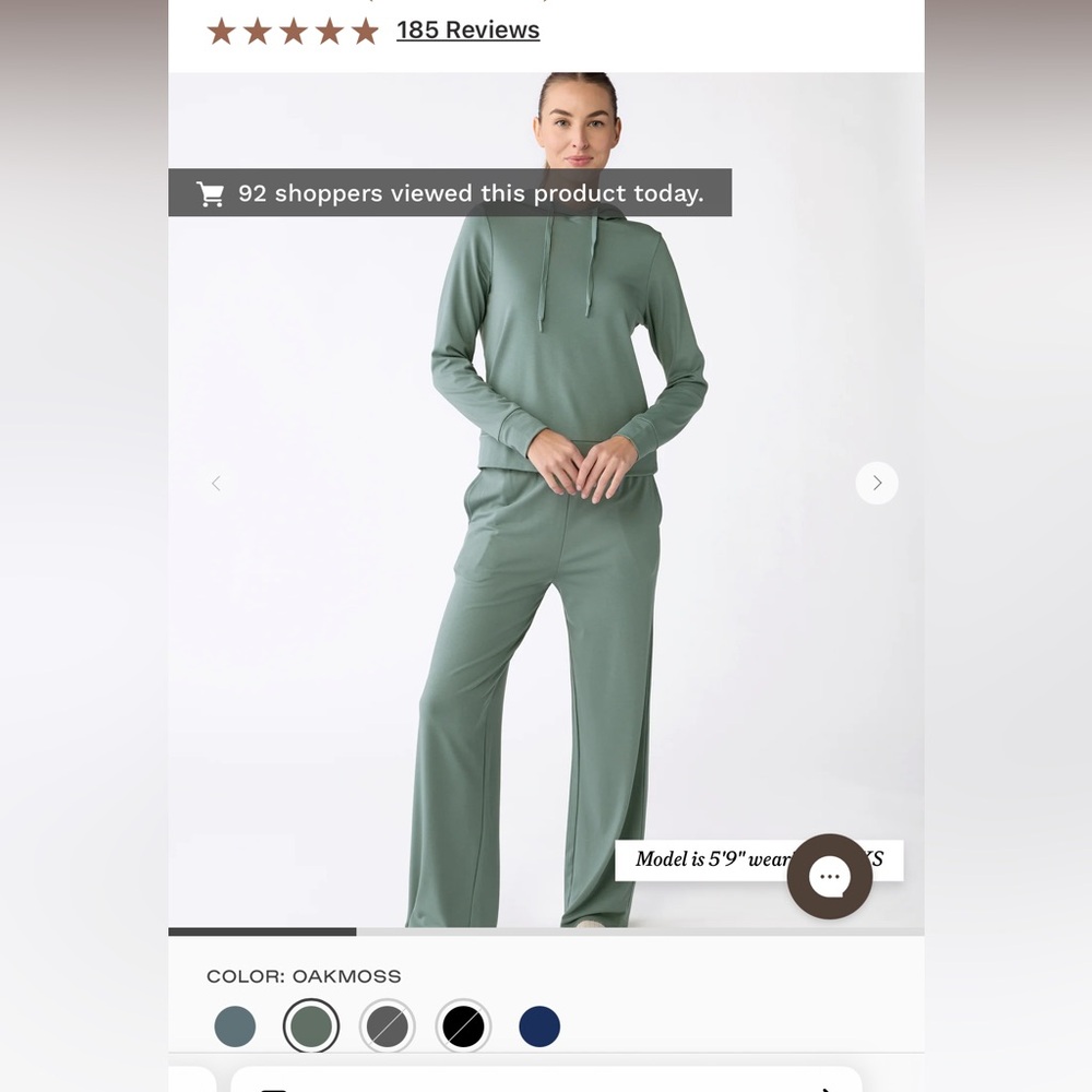 NWT Cozy Earth Women’s Brushed Bamboo Wide Leg Pant Hoodie Set Size M
